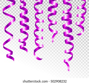 Violet serpentine isolated on transparent background. Vector illustration.