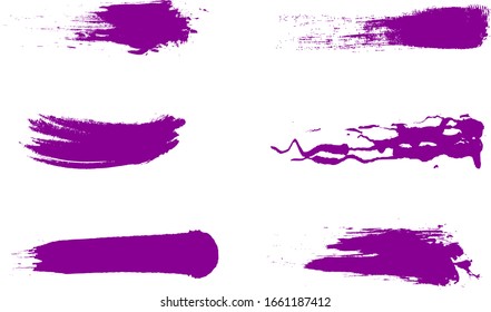 Violetset von großartigen Pinselstrichen als Hintergrund für Ihren Text oder Ihr Design-Element.
