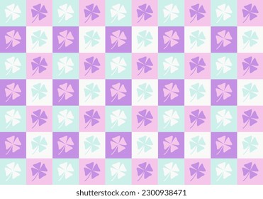 violet shade pastel clover leave seamless pattern background ep106