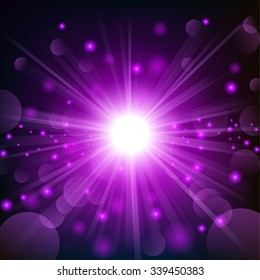 Violet shine with lens flare background