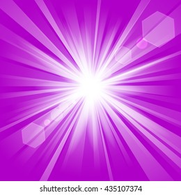 Violet shine with lens flare background
