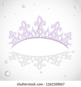 Violet shining tiara on a white backround