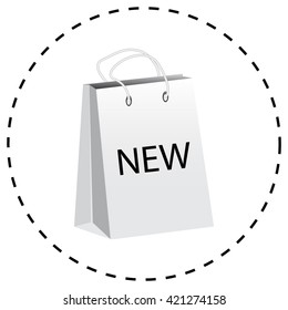 Violet shopping bag icon