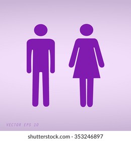Violet Sign with Toilet, Men, Women 
