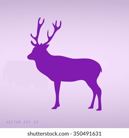 Violet silhouette deer 