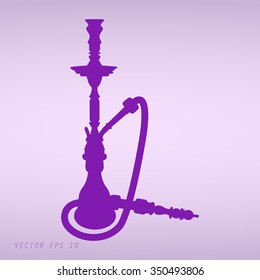 Violet silhouette of a hookah