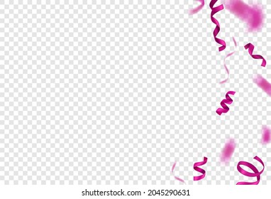 Cintas voladoras violentas de seda sobre fondo transparente. Ilustración vectorial realista con espacio de copia. Plantilla de banner