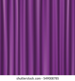 Violet silky curtain texture background. Vector Illustration
