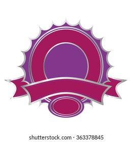 violet and silver framed label logo wappen