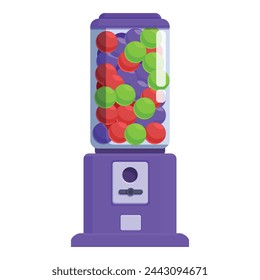 Violet slot machine icon cartoon vector. Bubblegum equipment. Childhood food