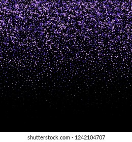 Violet small confetti on white background. Luxury festive New Year background. Gold shiny abstract texture. Element of design. Vector illustration, EPS 10.