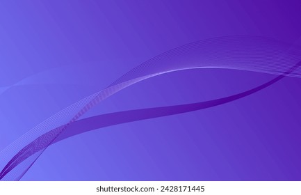 violet smooth lines wave curves on gradient abstract background