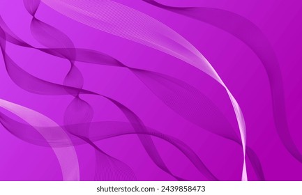 violet smooth lines wave curves with soft gradient abstract background