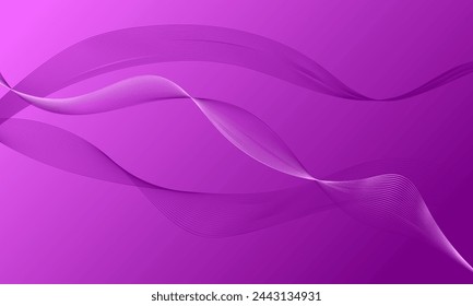 violet smooth lines wave curves with smooth gradient abstract background