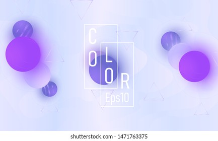 Violet soft design. Color background. Fluid pattern. 3d geometric shapes. Vector.