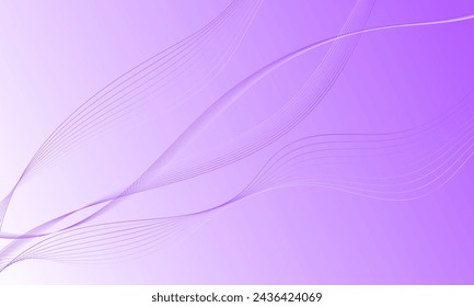 líneas suaves violetas ondulan curvas con degradado suave de fondo abstracto