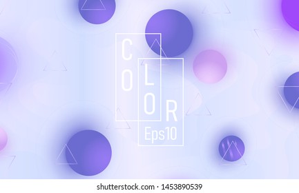 Violet soft spheres. Color background. Fluid pattern. 3d geometric shapes. Vector.
