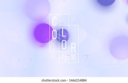 Violet soft spheres. Color background. Fluid pattern. 3d geometric shapes. Vector.