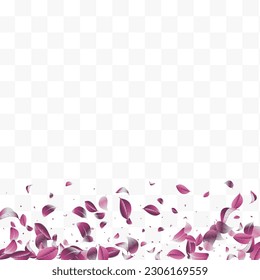 Violet Solar Blur Vector White Transparent Background Banner. Ecology Leaf Design. Violaceous Leaves Flying Poster. Foliage Motion Concept.