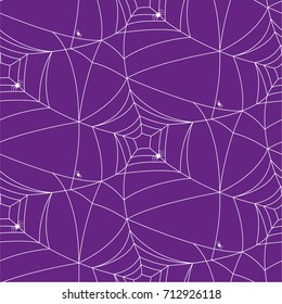 Violet spider web seamless pattern for terrifying arts for Halloween. You can change the color of background.