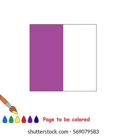 The violet Square, the coloring book to educate preschool kids with easy gaming level, the kid educational game to color the colorless half by sample.
