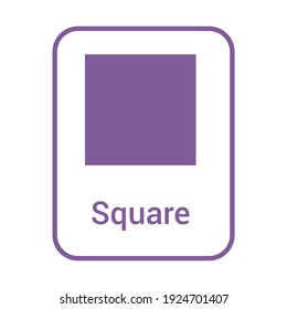 violet square geometric shape for preschoolers
