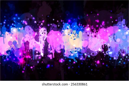 Violet stardust brush strokes background. Vector version
