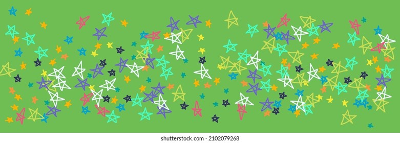Violet Stars Vibrant Mint Purple Naive Blue Handdrawn Stars. Pastel Vivid Bright Turquoise Acid Chaotic Yellow Neon Background. Green Kids Grey Childish Orange Black Blue Picture.