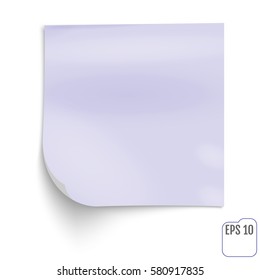 Violet stick note paper on white background. Violet stick note paper for your business