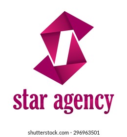 Violet stylized S letter character logo template