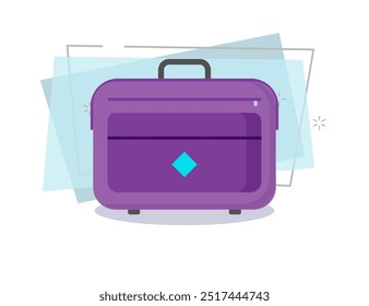 Ilustração de mala violeta. Pacote, viagem, viagem. Conceito de turismo. A ilustração vetorial pode ser usada para tópicos como bagagem, bagagem