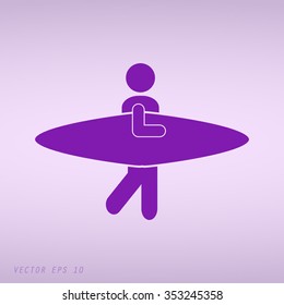 Violet surfing vector