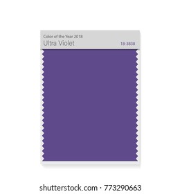 Violet swatch. Color of the year 2018. Textile ultra violet Mockup. Vector illustration