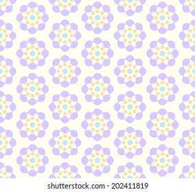 Violet sweet blossom pattern in pastel background. Vintage flower seamless pattern style for cute or modern design.