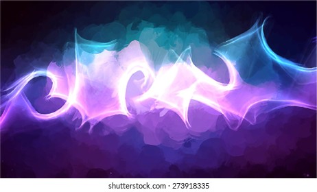 Violet swirl brush strokes background. Vector version