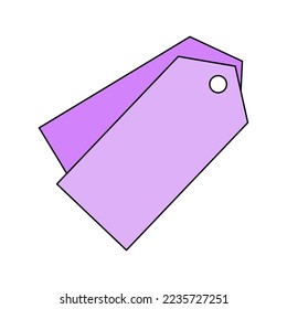 Violet tag icon. Vector image.