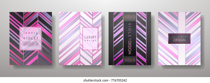 	
Violet template set,artistic covers design, colorful texture,realistic fluid backgrounds. Black, white Trendy pattern, graphic poster, geometric brochure, cards.Vector illustration