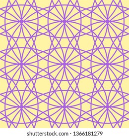 violet thin lines on yellow. seamless pattern. bright geometrical design
