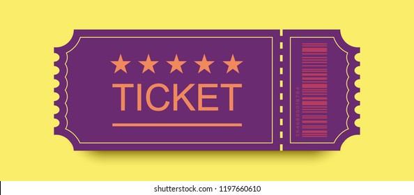 Violet Ticket Vector Icon Shadow On Stock Vector (Royalty Free ...