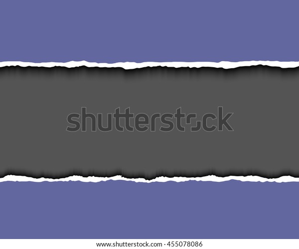 Violet torn paper with dark copy space.\
Realistic vector illustration of teared\
paper