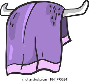 Violet towel, illustration, vector on white background