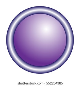 violet transparent play button with shadow, vector icon