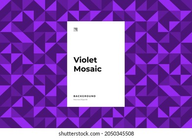 Violett geometrischer, abstrakter Mosaik-Hintergrund. Texturmuster Hintergrund.Cover-Design-Layout. Firmenidentität. Textil. Vorlage. Vektor eps10