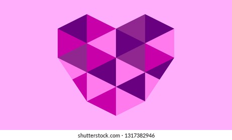Violet Triangular heart background
