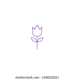 Violet tulip logotype, icon, vector illustration