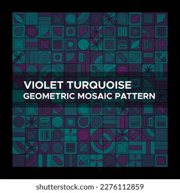 Violet Turquoise Geometric Mosaic Pattern