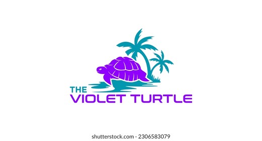 the violet turtle logo combination