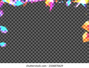 Violet Twinkle Background Transparent Vector. Bokeh Modern Card. Green Sunshine Texture. Blur Focus. Glare Clean Design.