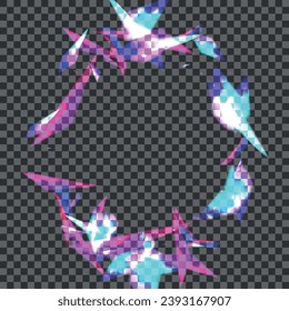 Violet Twinkle Background Transparent Vector. Confetti Layer Wallpaper. Shine Feeling Template. Glow Brilliant. Bokeh Clean Design.