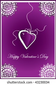violet Valentine's Day card